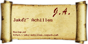 Jakó Achilles névjegykártya